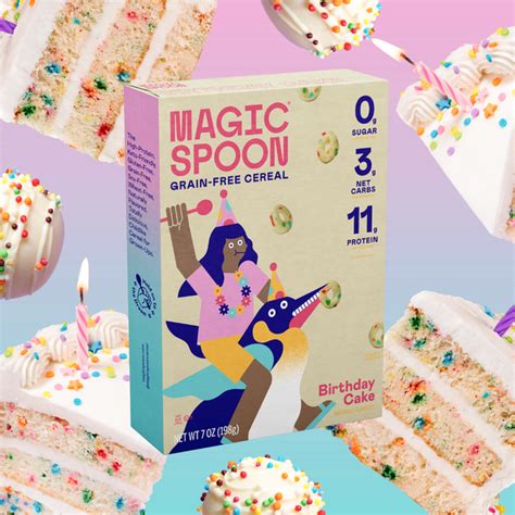 Magic spon cereal borthday cake